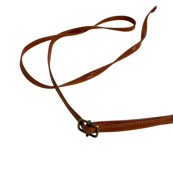 Classic Tan Crossbody Bag with Gold-Tone Lock Clutch Option Small - Picture 6 of 16